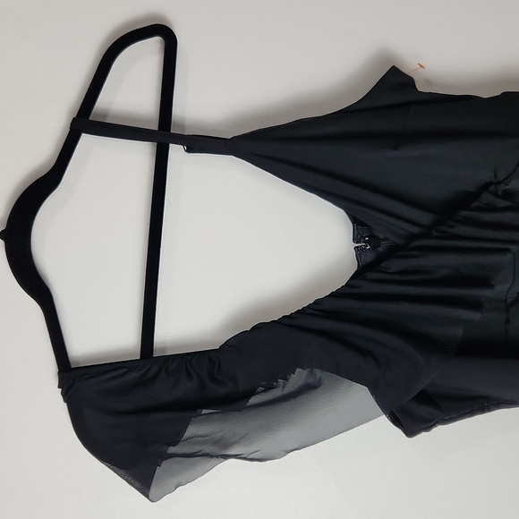 Torrid Midi Mesh Ruffle Black Dress - Picture 4 of 16